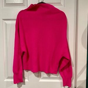 Pilcro by Anthropologie 100% Cashmere Pink Ribbed Funnel Neck Sweater size Small
